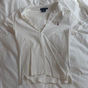 Ralph Lauren Cream Polo Shirt with Embroidered Logo